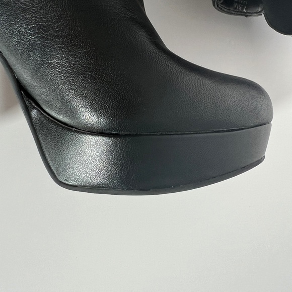 Leather Platform Stiletto Booties - Picture 6 of 14